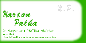 marton palka business card